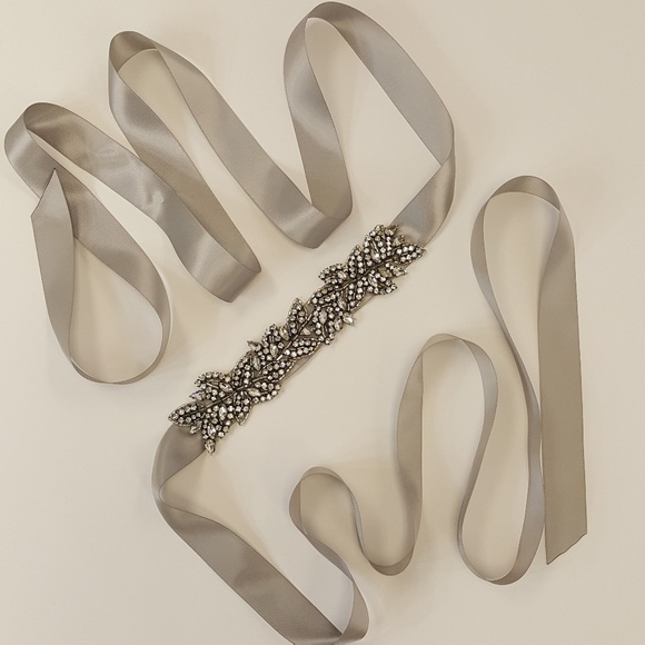 David's Bridal Accessories - Bridal wedding sash belt with rhinestone crystals